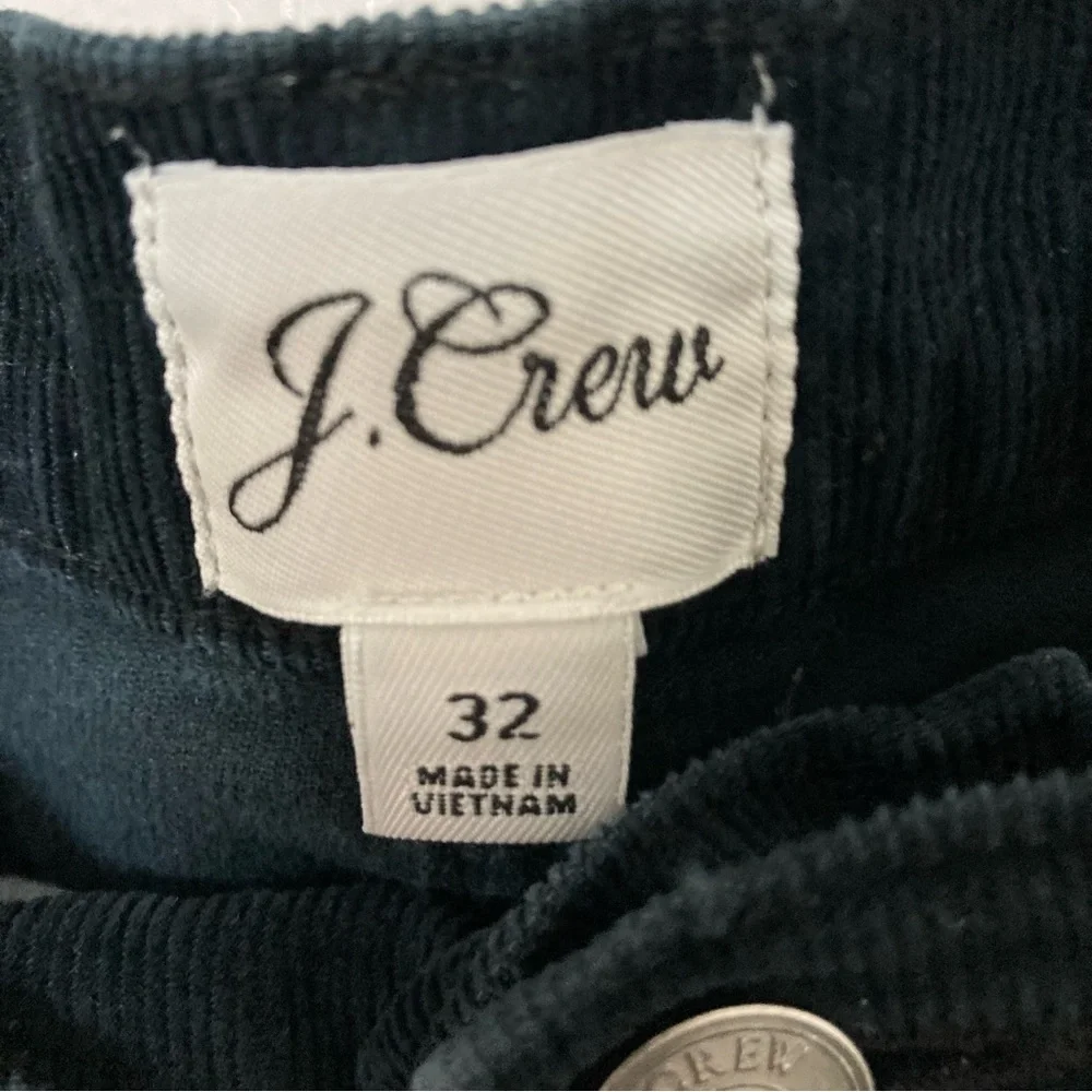 J Crew Black Corduroy Straight Leg Pants, Size 32